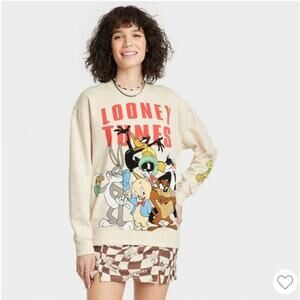 NWOT Looney Tunes Sweatshirt Cream Size S
